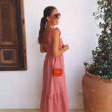 PORTINATX RED CHECKERED DRESS