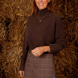 COLBIE BROWN TURTLENECK KNIT SWEATER