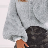 CASSIDY GREY BUTTON CARDIGAN