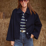 DUSTINE DARK BLUE AUTUMN COAT