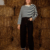 SEREN DARK BLUE STRIPED LONGSLEEVE SHIRT