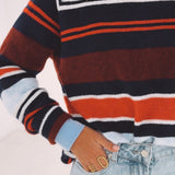 KATINKA BLUE/RED STRIPED SWEATER