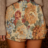 DALVA TAUPE FLOWER SKORT