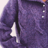 KIANDRA PURPLE BUTTON PULLOVER