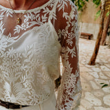 ALEGRIA ECRU FLOWER BLOUSE