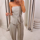 YONI TAUPE TWO-PIECE SET