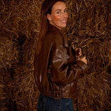 SELWYN BROWN SHINY LEATHER JACKET