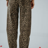 LEOPARD BALLOON JEANS T6065