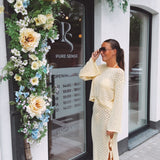 ALMUDENA YELLOW CROCHET TWO-PIECE SET