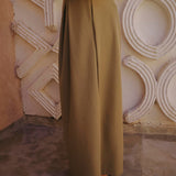 SIHAM KHAKI WIDE LEG PANTS