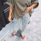 FAYE KHAKI OVERSIZED T-SHIRT