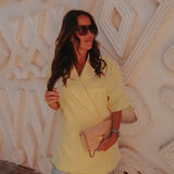 SOUKAINA YELLOW SHORTSLEEVE BLAZER