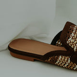 BROWN RAFFIA LOAFERS