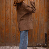 BRIELLE BROWN FLUFFY BLAZER