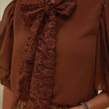 MONROE CAMEL LACE BLOUSE