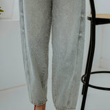 LIGHT BLUE RHINESTONE BALLOON JEANS A3349