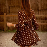 SKYE BROWN POLKADOTS DRESS