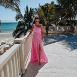 NABILA ALLURE PINK ONE SHOULDER DRESS