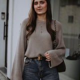 MACKENZIE BEIGE KNIT SWEATER