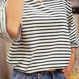 EZRA ECRU STRIPED T-SHIRT