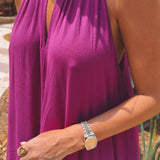 VALENTINA LONG FUCHSIA DRESS