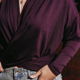 AUBREY BURGUNDY LONGSLEEVE BLOUSE