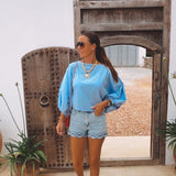ANAELLE LIGHT BLUE BLOUSE