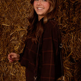 LIVARA BROWN CHECKERED BLOUSE