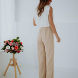 PATRICIA WHITE/BEIGE JUMPSUIT