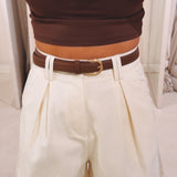 ANIKA BEIGE BELT SHORT