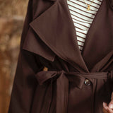 EDELINE LONG BROWN TRENCHCOAT