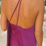 ALEGRANZA MAGENTA SATIN DRESS
