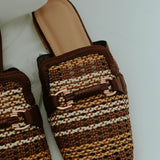 BROWN RAFFIA LOAFERS