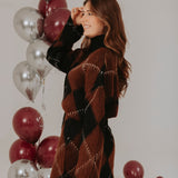 STAY COSY BROWN ARGYLE SKIRT