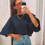 AMARIS DARK BLUE BLOUSE