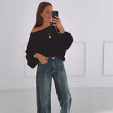 FORRESTINE BLACK KNITTED PULLOVER
