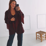 JOLENE BURGUNDY FRINGE BLAZER