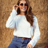 SERAPHINE WHITE CUT-OUT LONGSLEEVE SHIRT