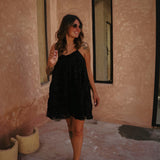 BOUJDOUR BLACK FLOWER DRESS