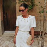 BAILANDO WHITE FLOWER SKIRT