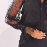 LILIANE BLACK LACE BLOUSE