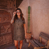 SIROCCO BEIGE BROWN LEOPARD DRESS