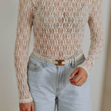 SIMONE ECRU LACE LONGSLEEVE TOP