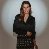 NIGHTFALL BLACK SATIN BLOUSE