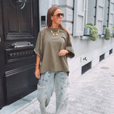 FAYE KHAKI OVERSIZED T-SHIRT