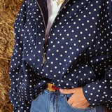 SUSIE DARK BLUE POLKADOTS ZIP JACKET