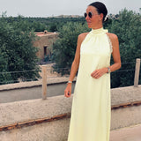 PRE-ORDER MOON OVER MARRAKESH YELLOW HALTER DRESS - PS THE LABEL