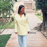 CROSSOVER BUTTER YELLOW BLAZER