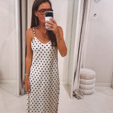KIANNA ECRU POLKADOTS DRESS