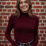 STAY FALLIN' BORDEAUX LONGSLEEVE TURTLENECK SHIRT